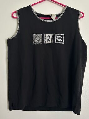 Koret Beaded and Striped Tropical Tank